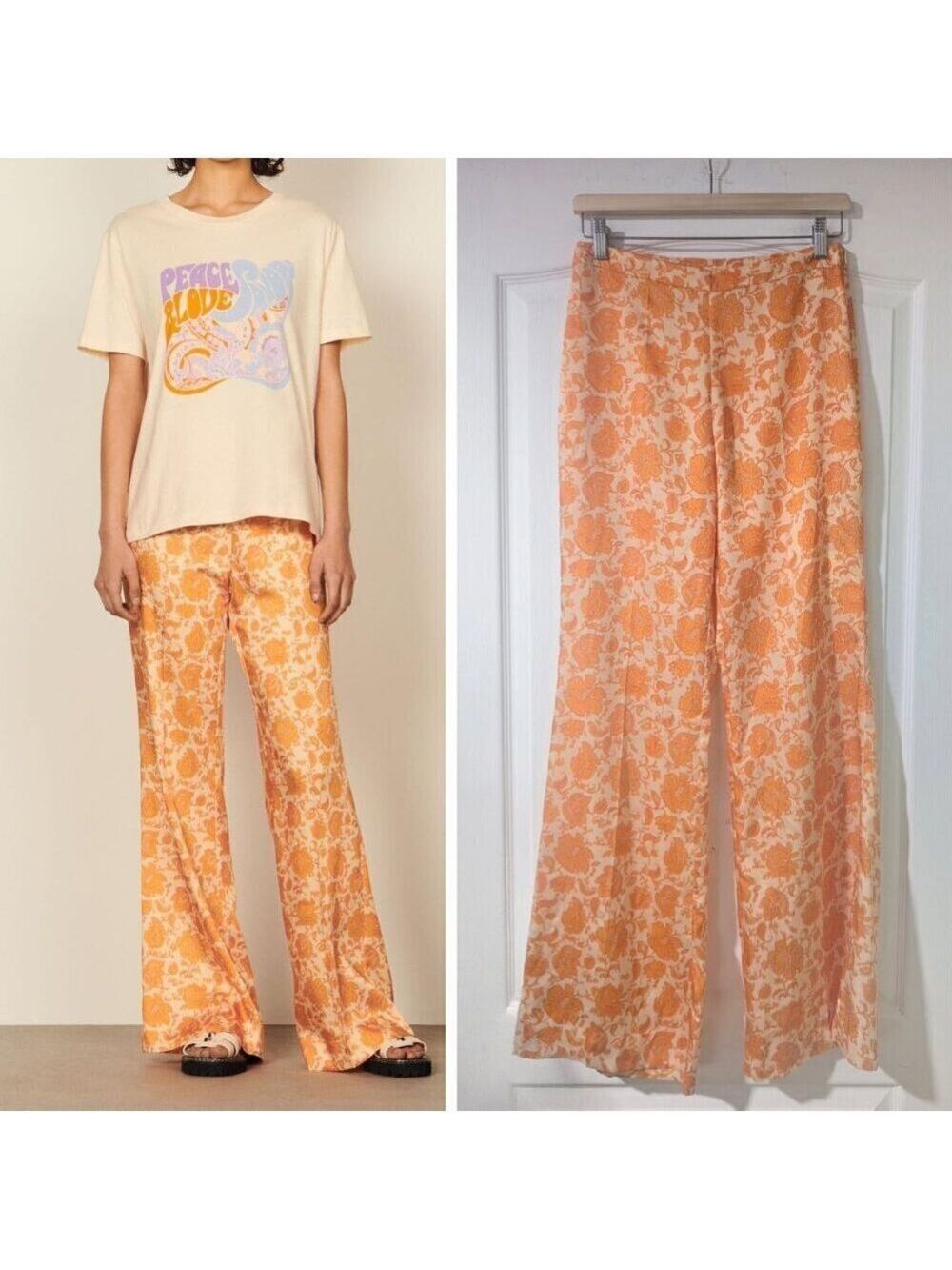 Sandro | Trapani Floral Trousers In Orange